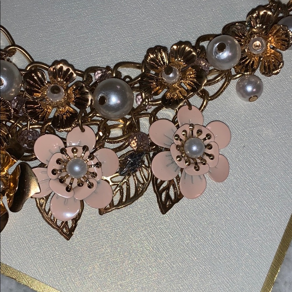 Peach and Gold Necklace